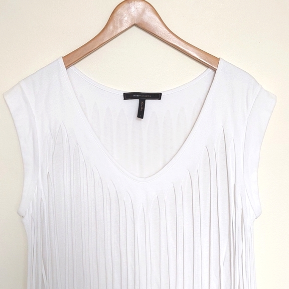BCBGMAXAZRIA fringe white top - Picture 4 of 15